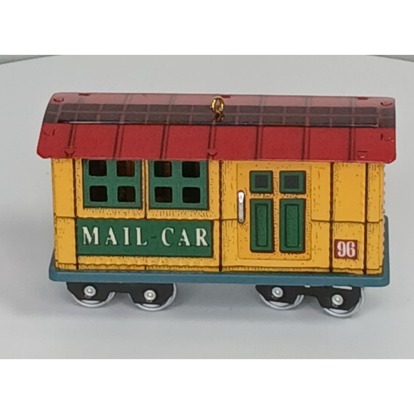 Hallmark Keepsake Ornament Yuletide Central Mail Car Train #3 In Series 1996 - Picture 4 of 11